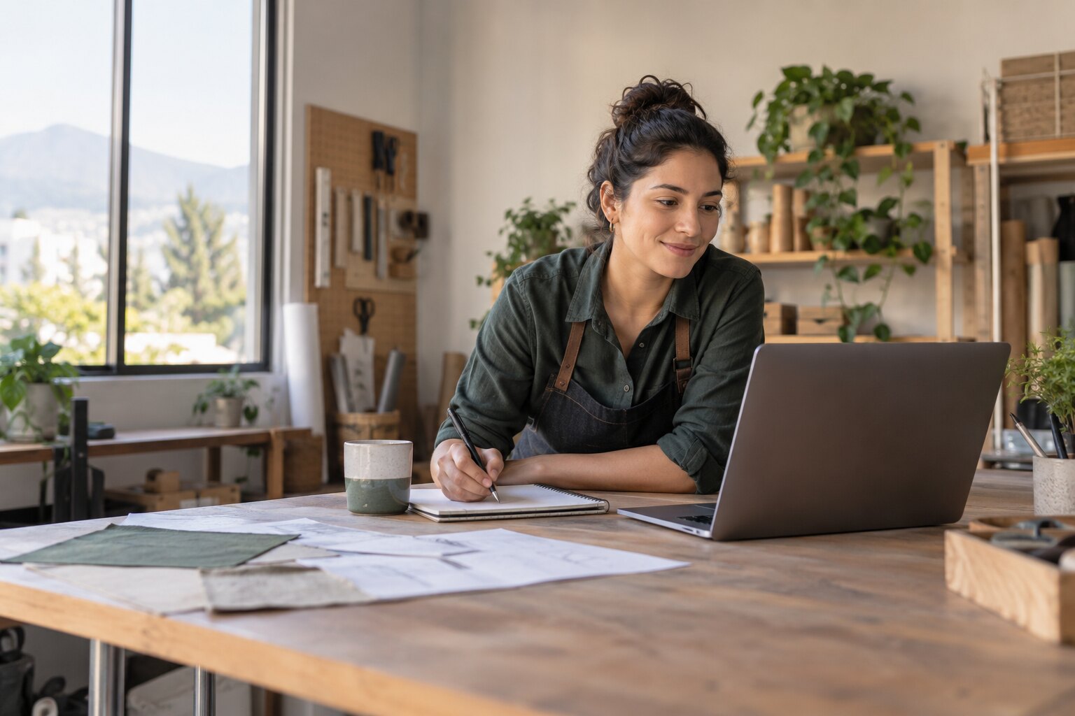 Emprendedora planificando el crecimiento de su proyecto